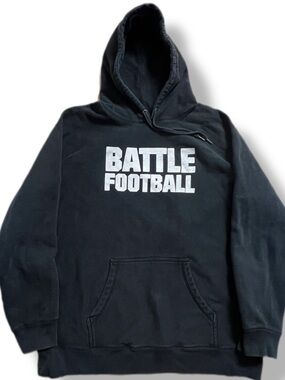 Battle Football Hoodie Men's 3XL Pullover Premium Heavyweight Black Sweatshirt